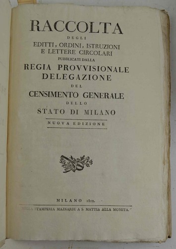 Raccolta degli editti ordini - editti,,