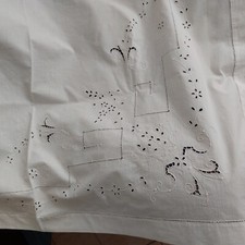 Antica finta di lenzuolo striscia ricamata a mano 260x110 Senza difetti