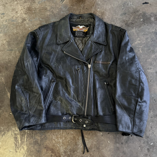 Giacca pelle con - cintura, moto