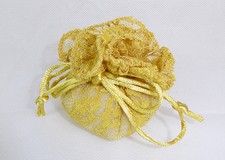 Pz 10 Fazzoletto tondo pizzo oro 23 cm bomboniere fai da te nozze oro 50esimo