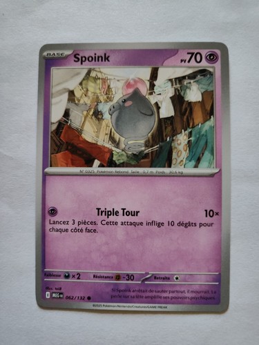 Carte pokemon spoink 062 - carte,