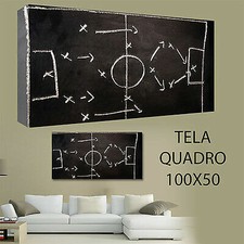 QUADRI MODERNI TELA ARTE 100X50 CALCIO FOOTBALL LAVAGNA GIOCO DI SQUADRA ARREDO