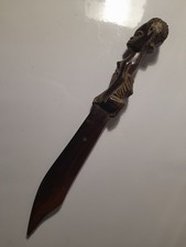 Tagliacarte Etnico Africano in Legno Intagliato tipo Vintage