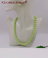 COLLANA LUNGA 45 CM CON PERLE DA 8 MM COLORE VERDE OLIVA