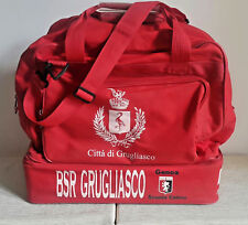 ERREA borsa BSR GENOA Grugliasco scuola calcio,in nylon rosso e tracolla.Vintage