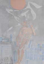 BRUNO SAETTI BELLISSIMA E PARTICOLARE SERIGRAFIA FIRMATA E NUMERATA.