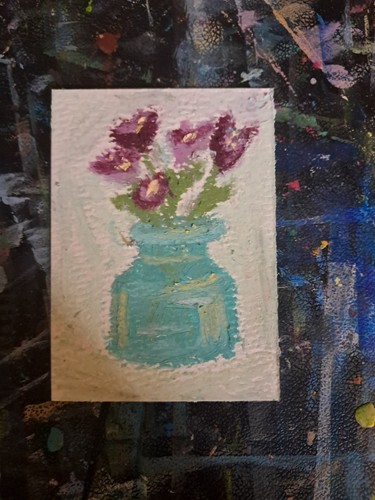 Aceo mazzo fiori viola - mazzo,