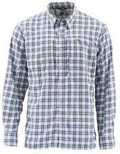 Camicia Simms Fishing Bugstopper LS blu a quadri pesce all'aperto NO ZECCHE - insetti - OFFERTA!