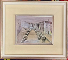 Autore Levi Minzi Olio su  tela canale, barche, case…