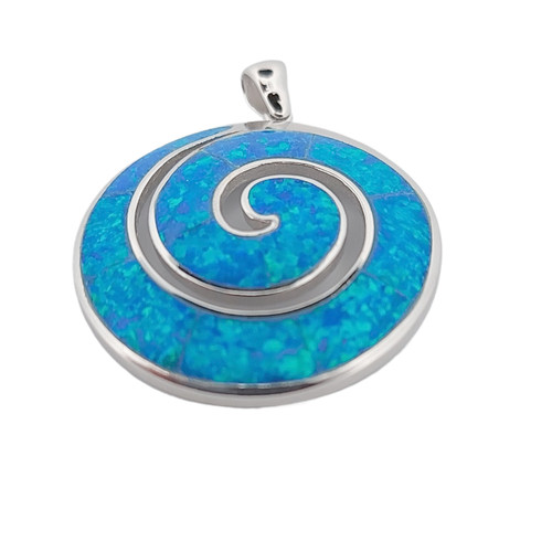 Ciondolo spirale opale blu - ciondolo,