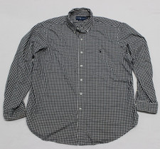 Polo Ralph Lauren uomo vestibilità classica taglia XL bianca nera Gingham manica lunga