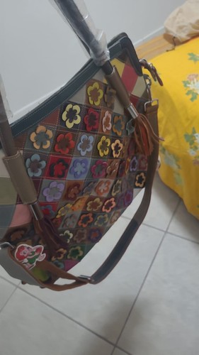 Borsa donna pelle patchwork