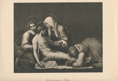 Stampa antica pieta cristo - antica,