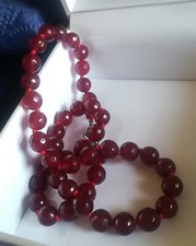 BELLISSIMA COLLANA RUBINI NATURALI SFACCETTATI E ARGENTO 925, ANNODATA A MANO