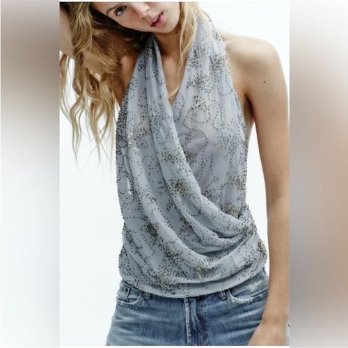 Top zara con ferretto ricamato - zara,