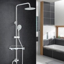 Sistema doccia senza rubinetto acciaio inox set doccia con doccia a pioggia e doccetta cromato