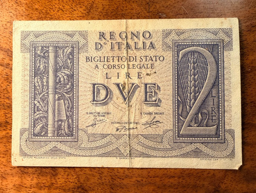 Italy 1939 lire - 2, banknote
