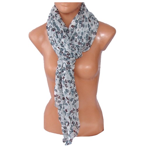 Grigio fiori sciarpa foulard - fiori,