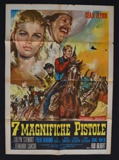 MANIFESTO  2F 7 MAGNIFICHE PISTOLE evelyn stewart  sean flynn