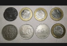 LOTTO 9 monete italiane, mille lire e 500 lire in argento. Come in foto.