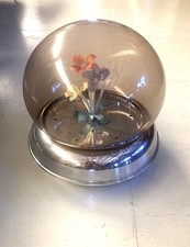 LAMPADA TAVOLO METALLO PLEXIGLASS FUME' FIORI FIBRA OTTICA GIREVOLI ANNI '70 