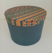 Scatola cilindrica porta cappello contenitore diametro cm 27 cartone e tessuto