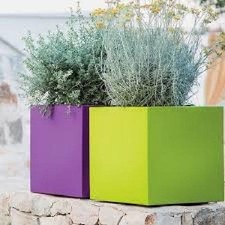 VASO IN RESINA QUADRATO 40X40