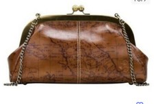 Patricia Nash Mia Leather Frame Satchel-signature Map Print MSRP $169.00