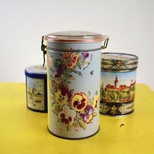 lotto di 3 vasetti in latta