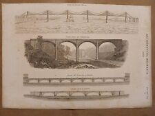 architettura idraulica – ponti – locale Inghilterra – acquaforte fine 800