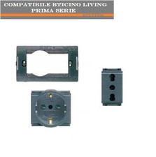 PRESA SCHUKO+BIPASSO +SUPPORTO