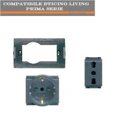 Presa schuko bipasso supporto - presa, +supporto