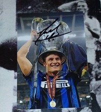 AUTOGRAFO JAVIER ZANETTI INTER TRIPLETE CAPITANO ARG 10x13cm IDOLO LEGEND SPORT