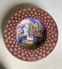 ANTICO PIATTO PARATA CERAMICA LUSTRO Gualdo Tadino DECORO RITRATTO DAMA ø 43 cm