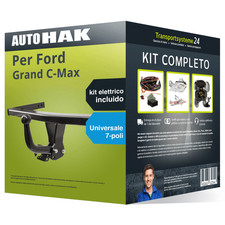 Pacco Gancio traino fisso per Ford Grand C-Max 10- e un e-kit uni a 7 poli NUOVO