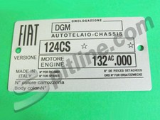 TARGHETTA IDENTIFICATIVA DATI