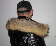 Pelliccia di volpe cappuccio colletto XXL vera pelliccia rivestimento giacca parka cappotto volpe argentata Fox