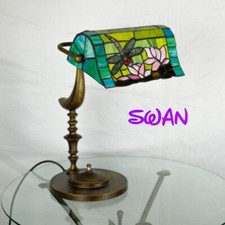 STUPENDA LAMPADA DA TAVOLO tipo MINISTERO  in STILE TIFFANY mod. *SWAN*