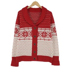 Vintage Nordic Felpa Norway Rosso Fair Isle Lana Donna Bw8 TAGLIA S