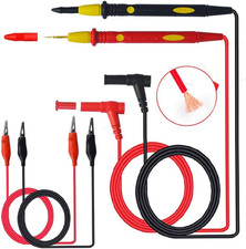 Kit cavi test multimetro 1000V 20A con clip coccodrillo spine banana 2 pz