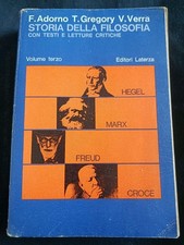 Adorno STORIA DELLA FILOSOFIA 3 Volume Terzo Laterza 1977 Hegel Marx Freud Croce