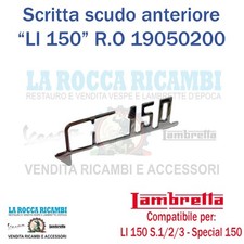 Scritta "LI 150" Scudo Anteriore Lambretta LI 150 Serie 1/2/3 Dal 1958 Al 1965