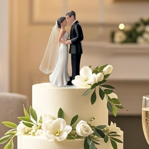 Elegante cake topper - sposi, con