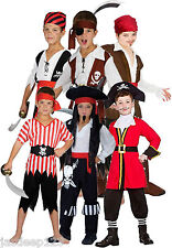Costume vestito fantasia pirata ragazzi bambini libro settimana Halloween età 3-13   