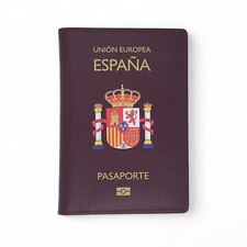 Portafoglio/porta passaporto da viaggio artigianale Spagna in vera pelle