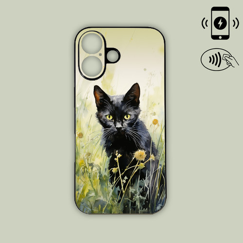Custodia telefono nero gatto