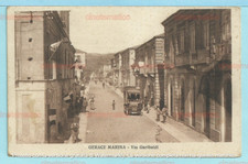 cartolina di GERACE MARINA (oggi Locri - Reggio Calabria) Via Garibaldi con tram