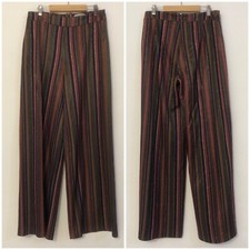 RINASCIMENTO Pantalone fantasia righe colorate lurex Tg L 