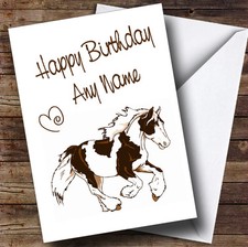 Biglietto Compleanno Personalizzato Skewbald Gypsy Vanner Cob Horse