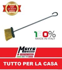 SPAZZOLA CAMINO SETOLE OTTONE CAMINETTI ACCIAIO SCOPINO SCOPA SPAZZOLINO LEGNA